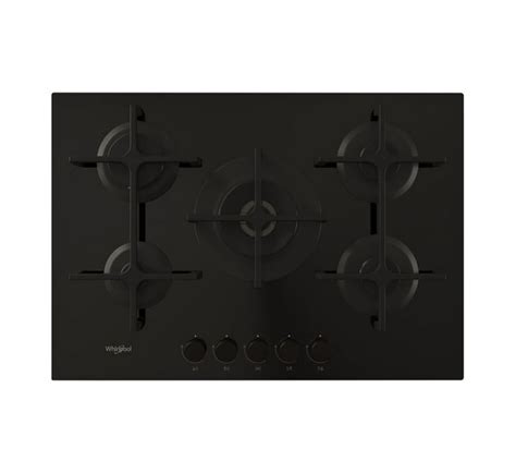 whirlpool 600mm 4 burner gas cooktop black glass